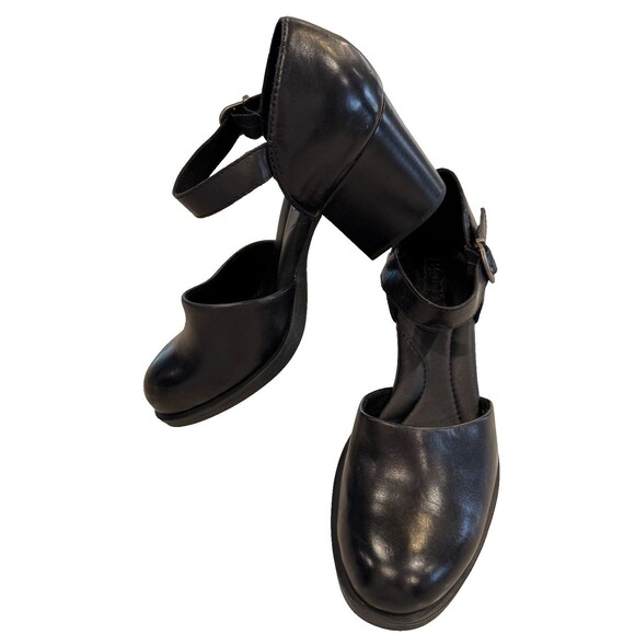 Born Haida Mary Jane Pump Black Leather Heels Size 8M BR0060603 - Picture 3 of 8